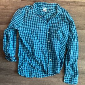 Old Navy Blue Gingham Dress Shirt
